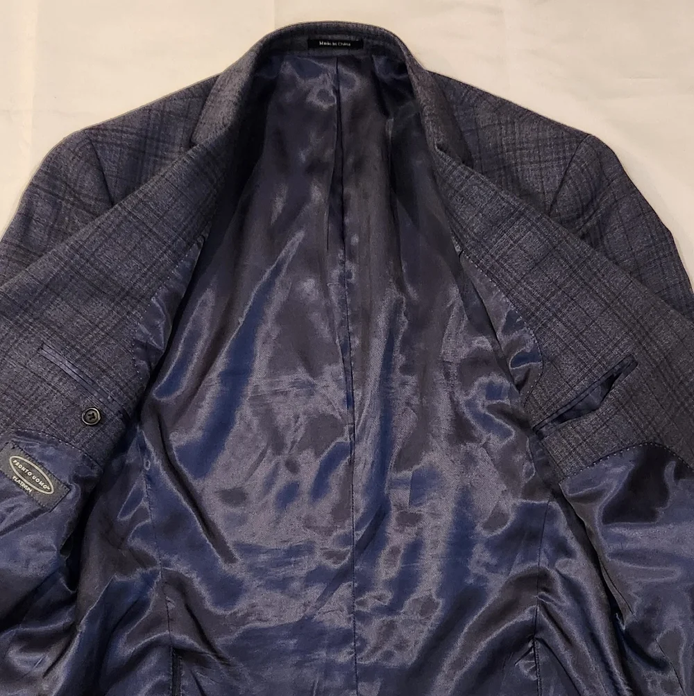 PRONTO UOMO Blue Blazer Sport Coat Two Button Wool Suit Jacket 38S - Picture 4 of 10